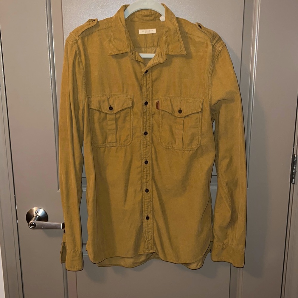 Burberry Brit lightweight corduroy tan button up